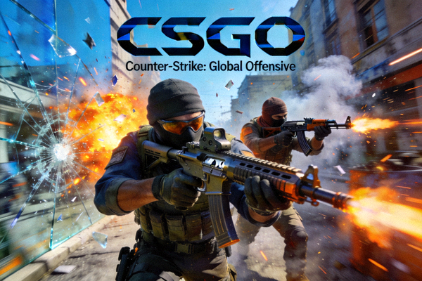 CSGO游戏封面展示反恐精英FPS射击枪战对抗场景